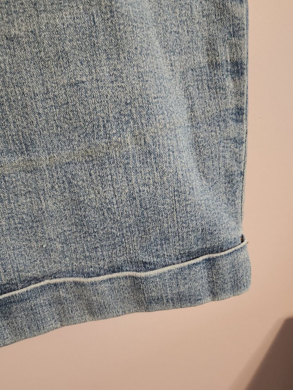 2/$30 Woman Within Light Wash Blue Bermuda Jean Shorts Size 14W - Picture 7 of 12